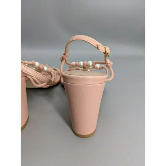Stuart Weitzman Women's Pearl Knot Block-Heel Sandals Size 8 B (MSRP $495) - Picture 4 of 7